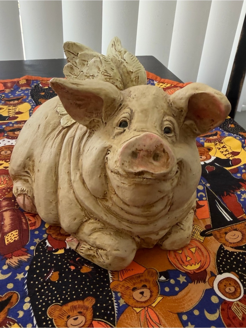 Y2K 2005 Pigs Fly Figurine Pig Winged Angel Petunia Signed Telle M Stein 2000s